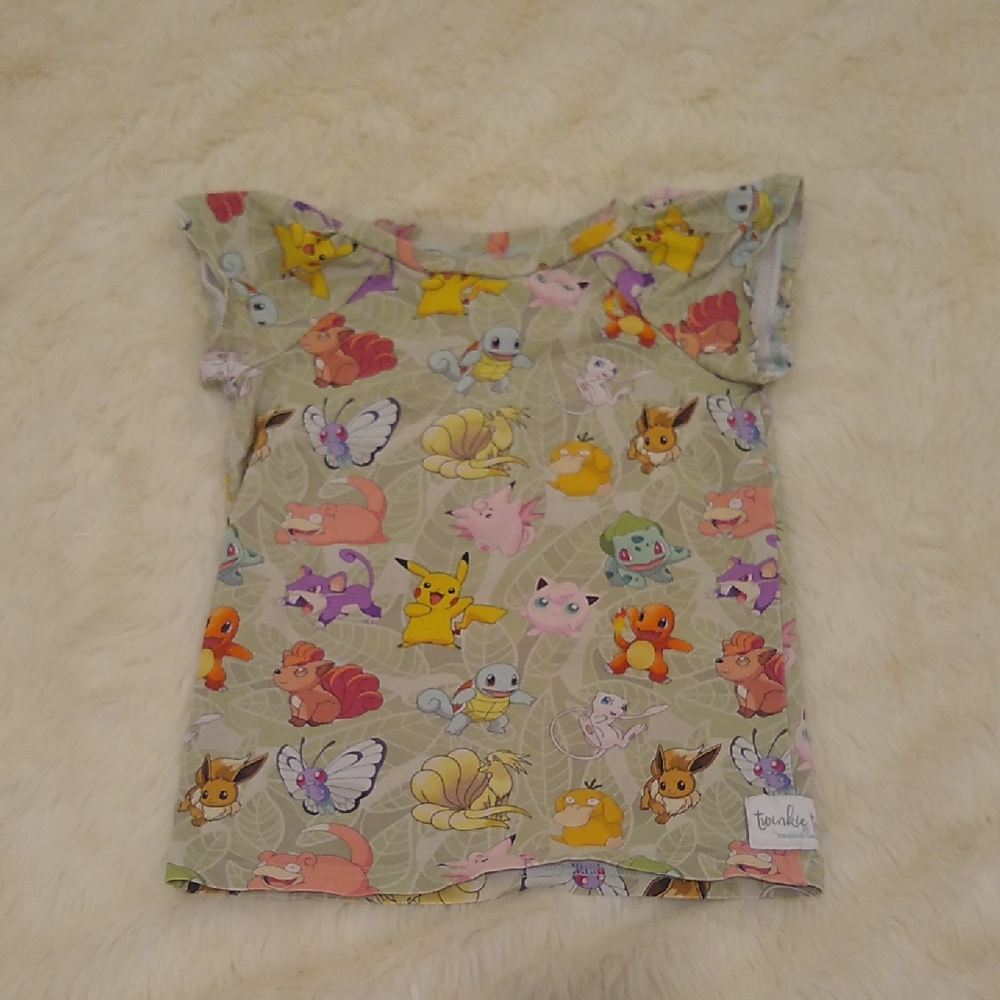 Twinkie Togs By Twinkie Tush Kids Pokemon Print Flutter Sleeve- Multicolor